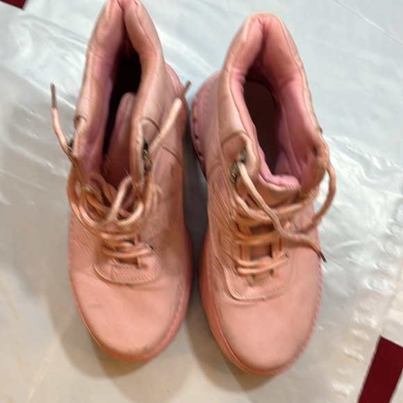 Pink Platform sneaker BOOTS eye hook lace up closure y2k coquette girl size 8.5 - Picture 3 of 12
